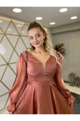 فستان سهرة PİENNAR لون أحمر