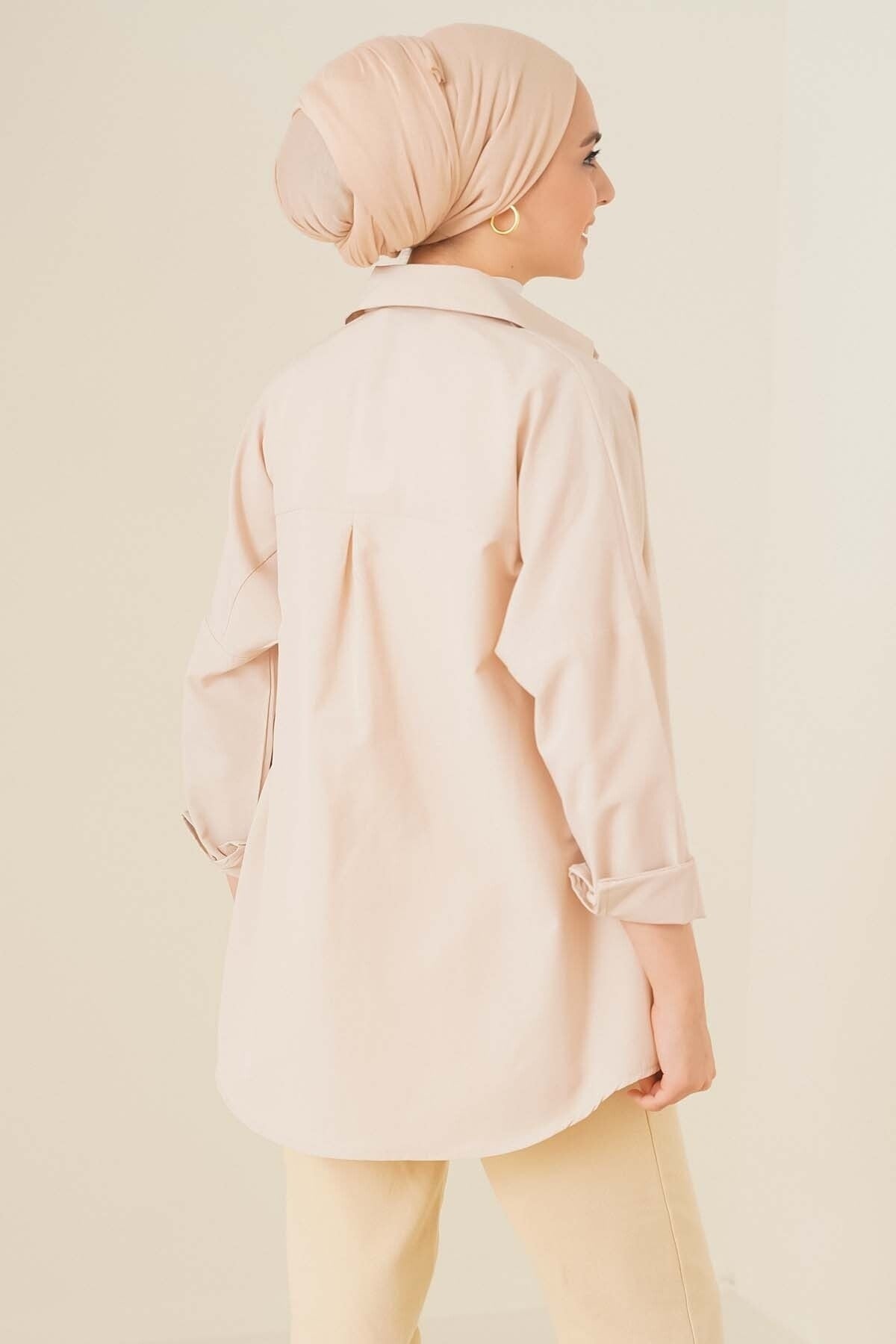 قميص asilmoda لون بيج
