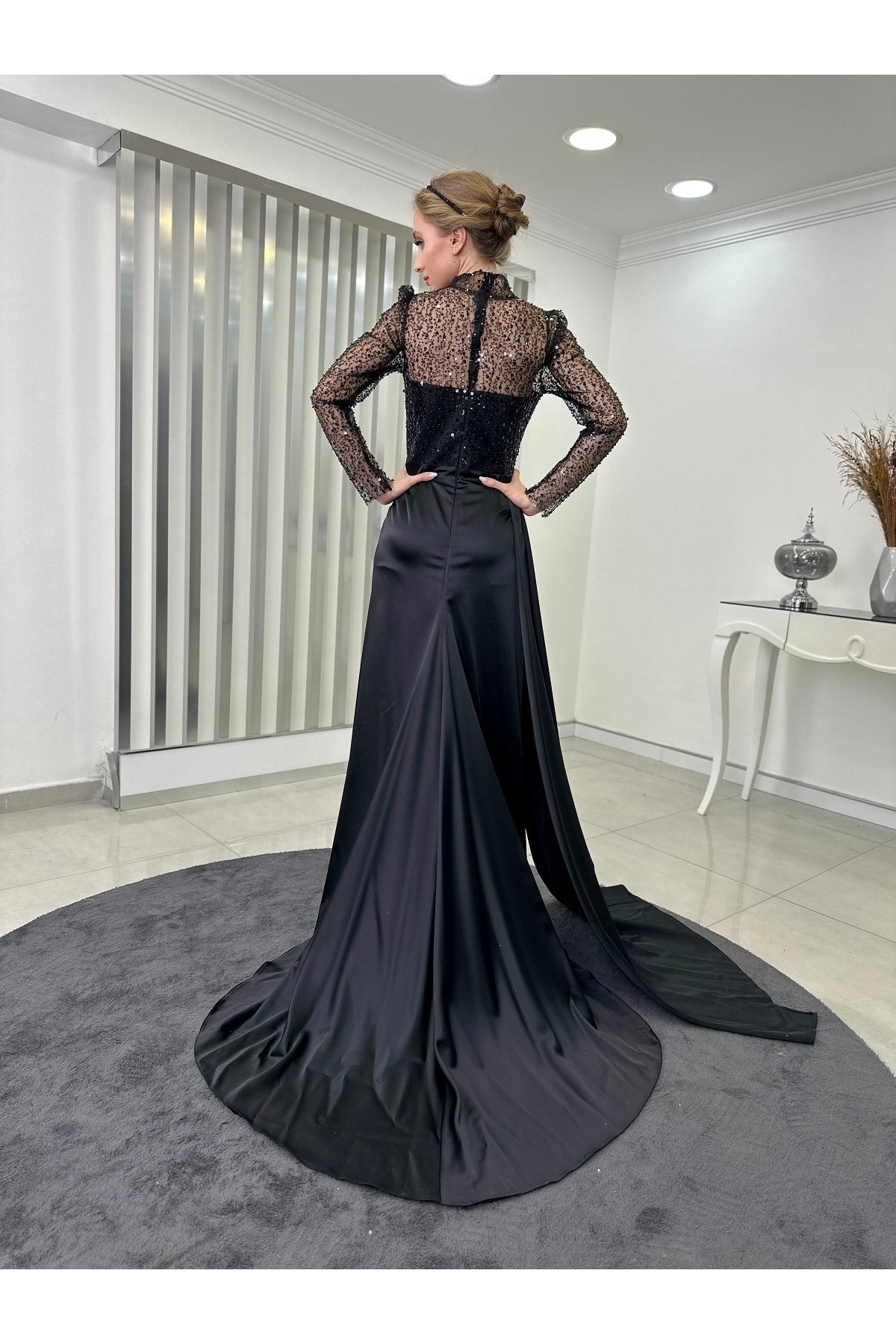 فستان سهرة Rana Zenn لون أسود