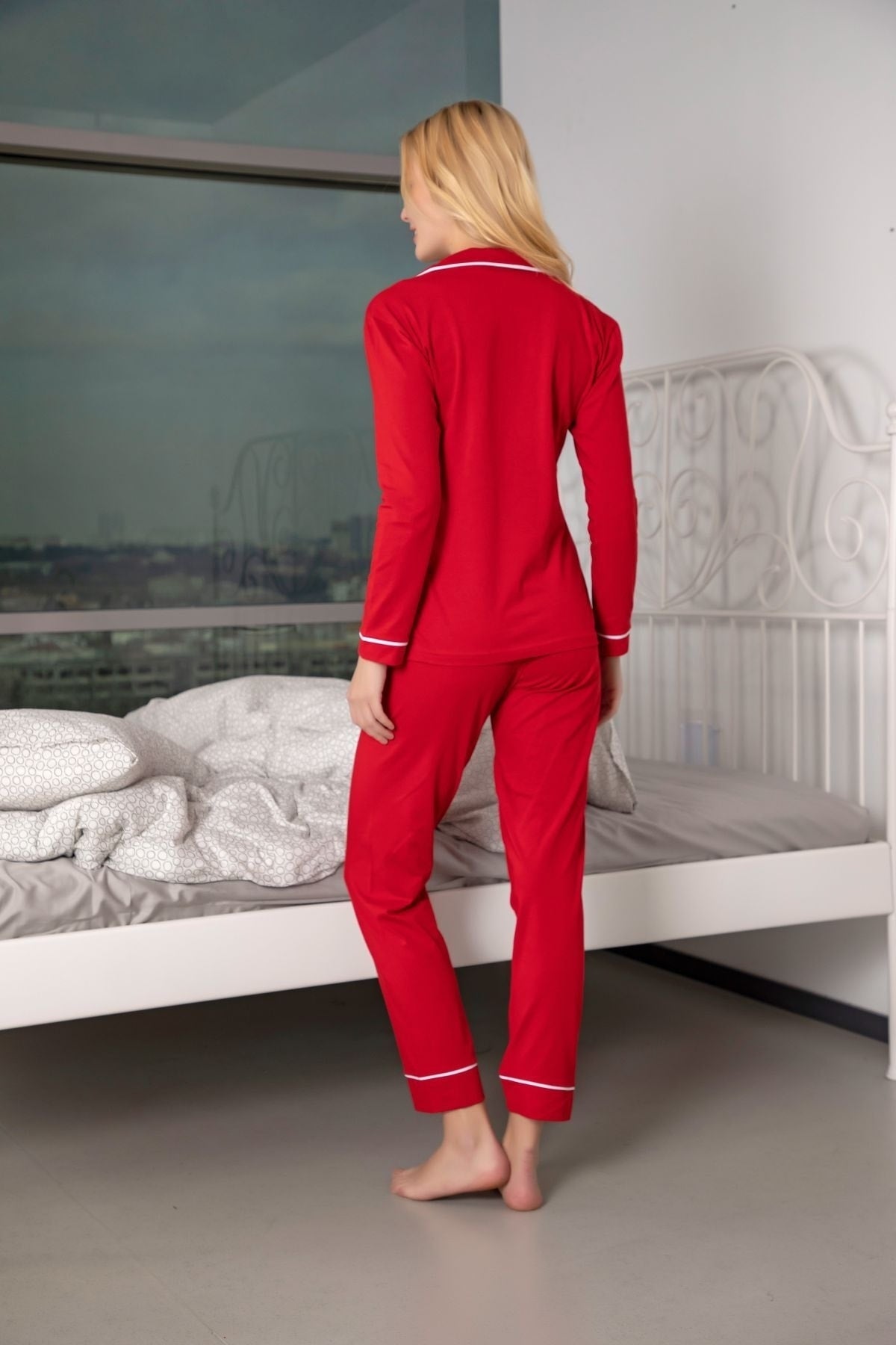 طقم بيجاما Siyah İnci لون أحمر