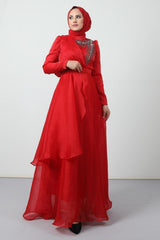 فستان سهرة giz astore لون أحمر
