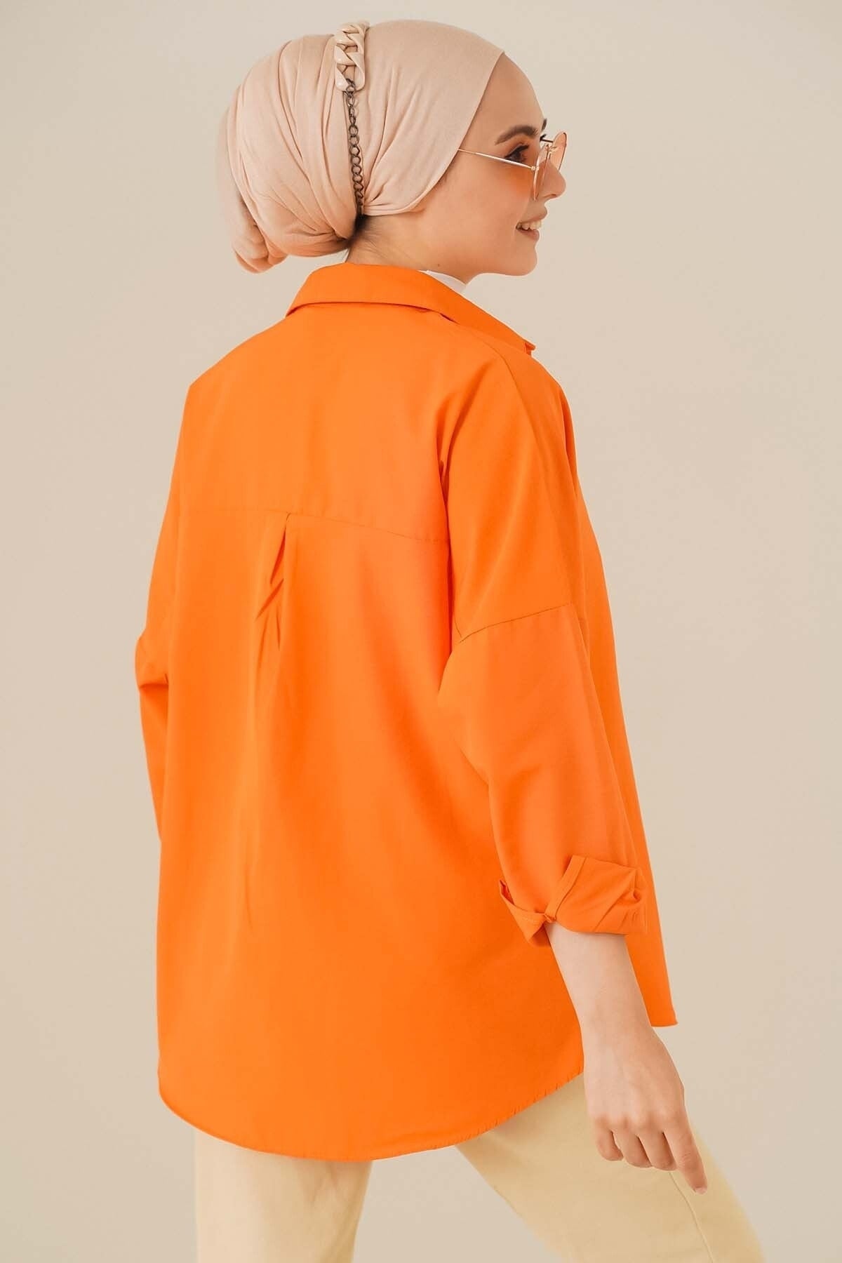 قميص asilmoda لون برتقالي