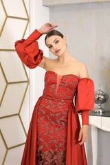 فستان سهرة Genel Markalar لون أحمر
