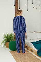 طقم بيجاما Siyah İnci لون أزرق غامق