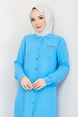طقم BELLİNA لون أزرق