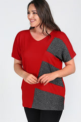 بلوزة Curvy Trend لون أحمر