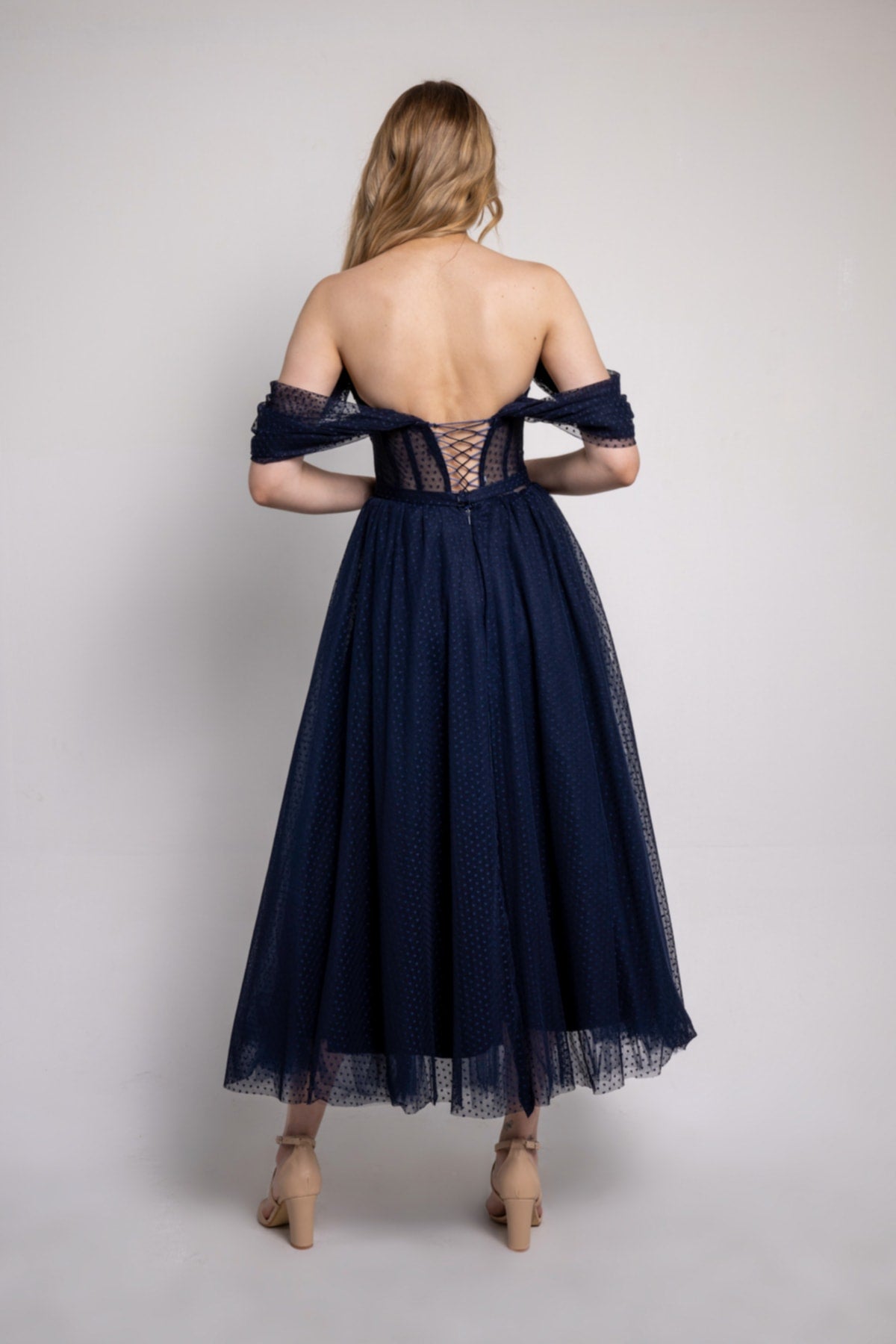 فستان سهرة Lenta Moda لون أزرق غامق
