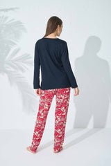 طقم بيجاما Siyah İnci لون أزرق غامق