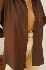 قميص للمحجبات asilmoda لون بني