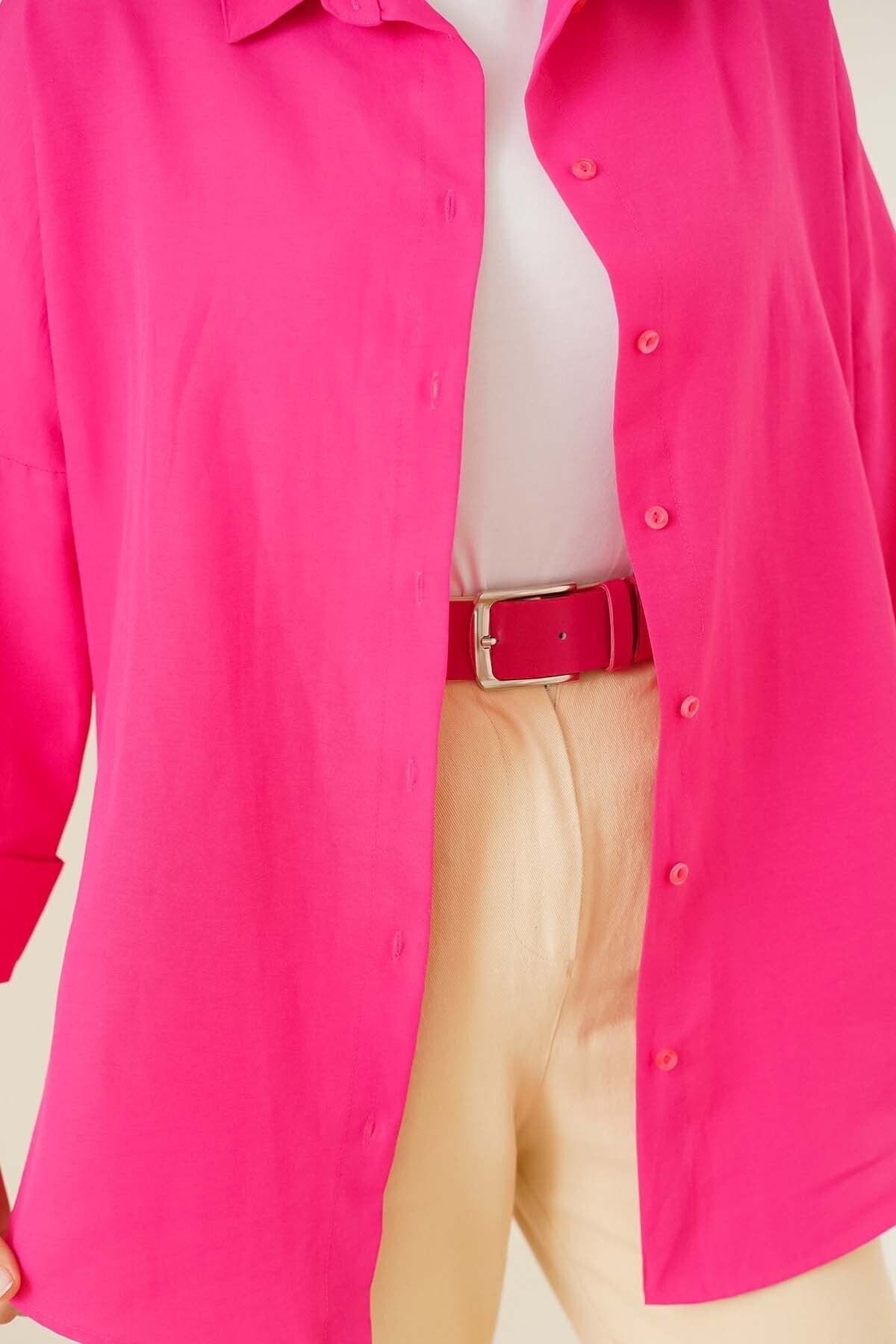 قميص asilmoda لون زهري