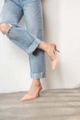 حذاء كلاسيكي بكعب İmerShoes لون زهري