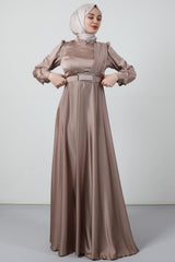 فستان سهرة giz astore لون بني