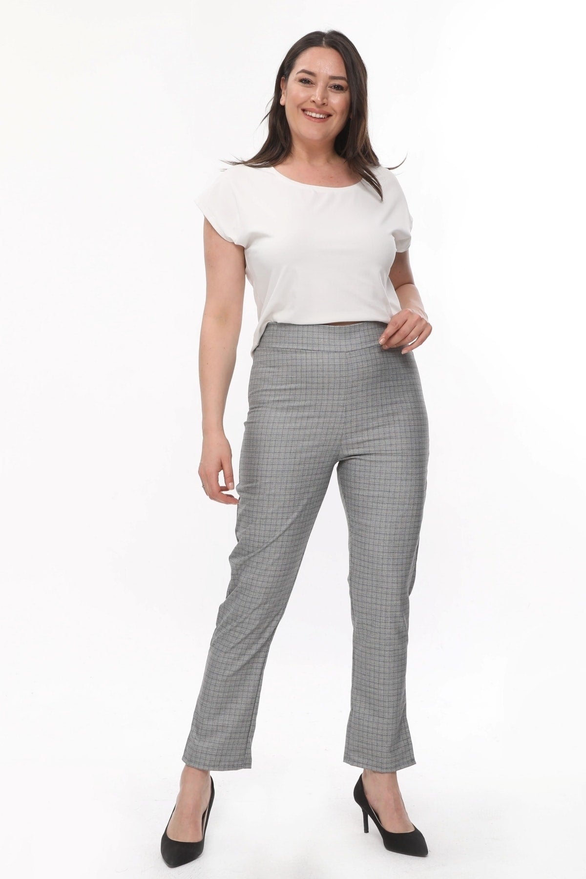 بنطال Curvy Trend لون رمادي
