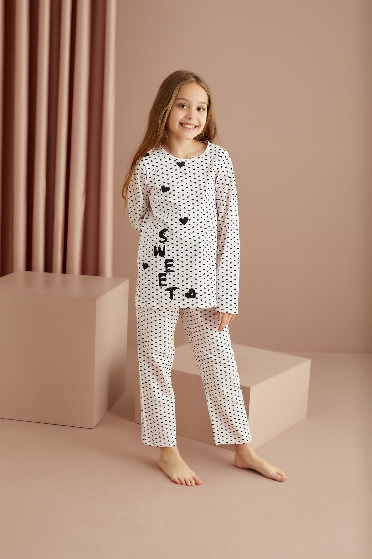 طقم بيجاما Siyah İnci لون أبيض