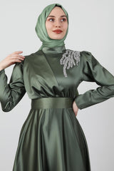 فستان سهرة giz astore لون كاكي