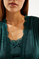 طقم بيجاما Ecrou لون أخضر