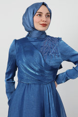 فستان سهرة giz astore لون أزرق غامق