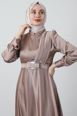 فستان سهرة giz astore لون بني