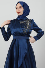 فستان سهرة giz astore لون أزرق غامق