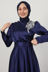 فستان سهرة giz astore لون أزرق غامق