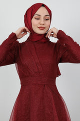فستان سهرة giz astore لون بوردو