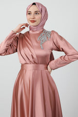فستان سهرة giz astore لون زهري
