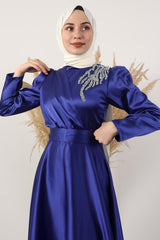 فستان سهرة giz astore لون أزرق غامق