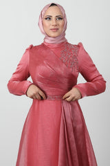 فستان سهرة giz astore لون زهري