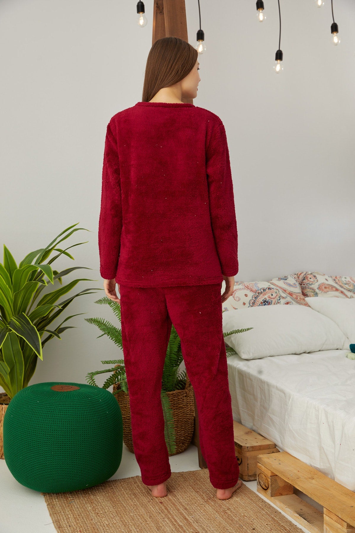 طقم بيجاما Siyah İnci لون أحمر