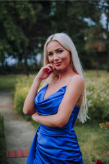 فستان سهرة SpringStore لون أزرق غامق